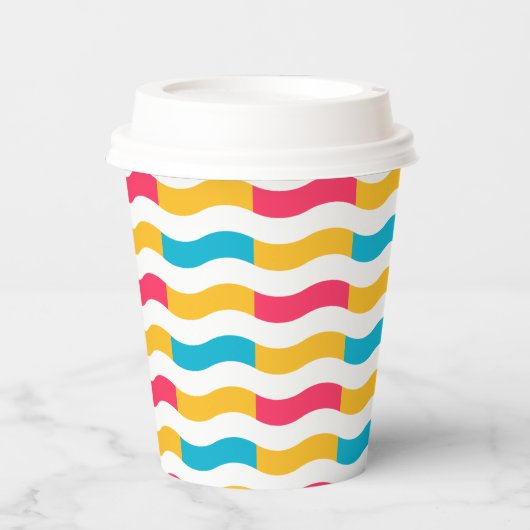 Gobelets En Papier Lignes colorées (Recto)