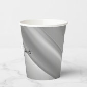 Gobelets En Papier Lignes diagonales de dégradé d'argent (Gauche)