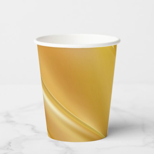 Gobelets En Papier Lignes diagonales de gradient or (Verso)