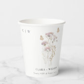 Gobelets En Papier Lilac Boho Fleur sauvage Fern Mariage botanique (Recto)