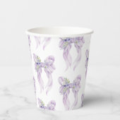 Gobelets En Papier Lilac Bow Elle noue le nœud de la mariée (Recto)