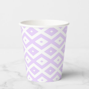 Gobelets En Papier Lilac motif de diamants violet et blanc