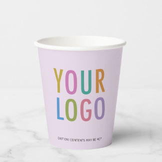 Gobelets En Papier Lilac Purple Paper Cups Custom Business Logo 8 oz