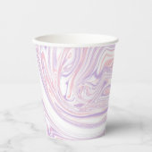 Gobelets En Papier Lilac rose Moderne Abstrait en marbre liquide (Recto)