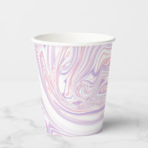 Gobelets En Papier Lilac rose Moderne Abstrait en marbre liquide