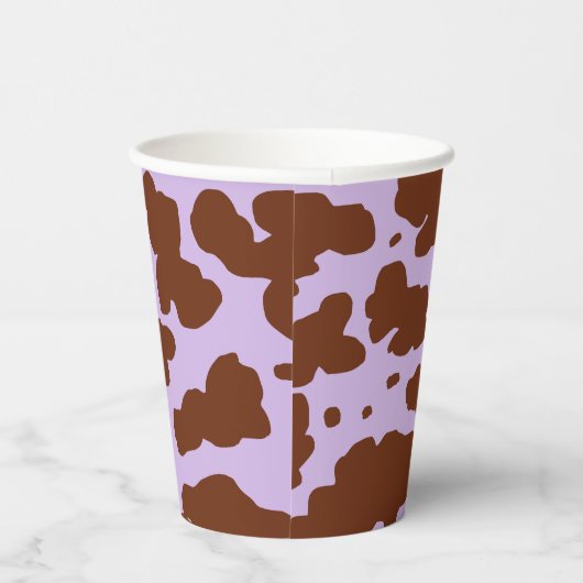 Gobelets En Papier Lilac Sud Purple et peau Brown de vache Imprimer (Droite)
