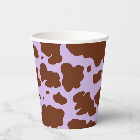 Gobelets En Papier Lilac Sud Purple et peau Brown de vache Imprimer (Recto)
