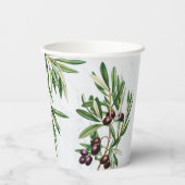 Gobelets En Papier L'île méditerranéenne grecque Feuille d'olive (Verso)