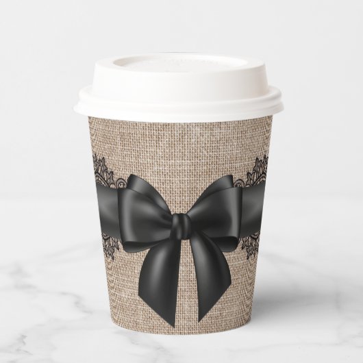 Gobelets en papier lin et dentelle (Gauche)
