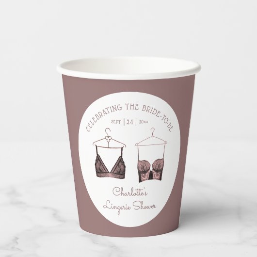 Gobelets En Papier Linge de lingerie en dentelle noire et rose pour e (Verso)