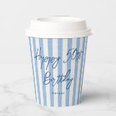 Gobelets En Papier Linge Regarder rayé Célébration Anniversaire 50e B (Verso)