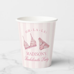 Gobelets En Papier Lingerie Rose Pâle Douche Enterrement de Vie de Je