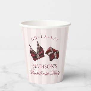 Gobelets En Papier Lingerie Rouge Bourgogne Soirée de Filles au Short