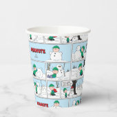 Gobelets En Papier Linus Construit Un Snowman (Gauche)