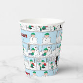 Gobelets En Papier Linus Construit Un Snowman (Droite)