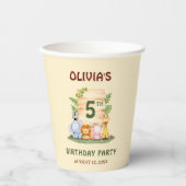 Gobelets En Papier Lion de Savannah hippo zèbre éléphant (Recto)