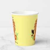 Gobelets En Papier Lion mignon dans l'herbe avec coccinelle, annivers (Gauche)