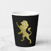 Gobelets En Papier Lion royal d'or noir (Recto)