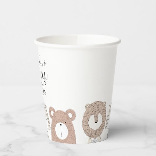 Gobelets En Papier Lions Tigres et ours Baby shower animal (Gauche)