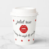 Gobelets En Papier Lips fête de Bachelorette (Recto)