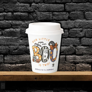 Gobelets En Papier Little Boo est deux Halloween 2e Anniversaire
