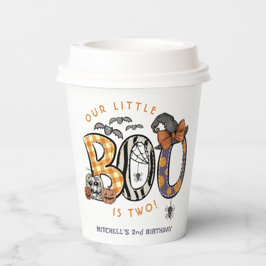 Gobelets En Papier Little Boo est deux Halloween 2e Anniversaire (Verso)