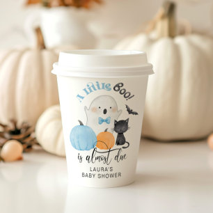 Gobelets En Papier Little Boo est presque dû baby shower bleu