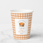 Gobelets En Papier Little Cutie Pie Fall Citrouille En vichy Baby sho (Verso)