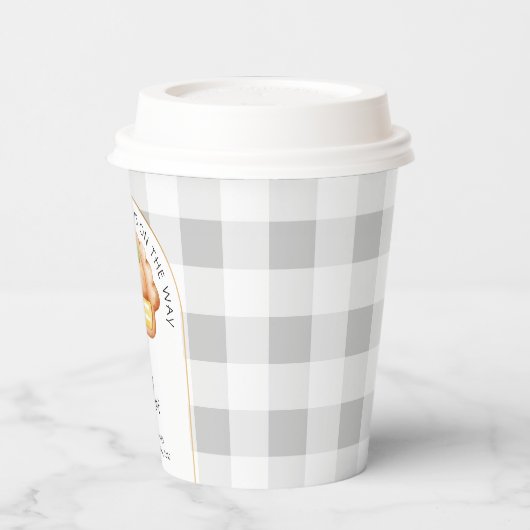 Gobelets En Papier Little Cutie Pie Grey En vichy Plaid Baby shower (Gauche)