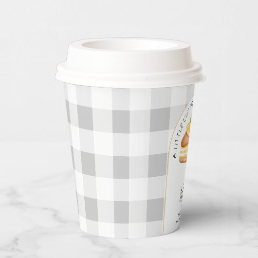 Gobelets En Papier Little Cutie Pie Grey En vichy Plaid Baby shower (Droite)