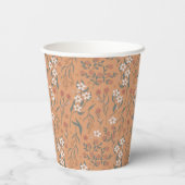 Gobelets En Papier Little Cutie Pie Orange Baby shower Floral (Verso)