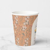 Gobelets En Papier Little Cutie Pie Orange Baby shower Floral (Droite)