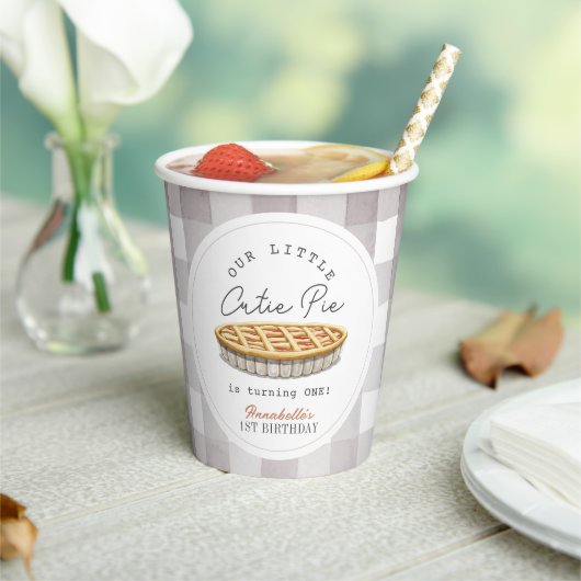 Gobelets En Papier Little Cutie Pie Thanksgiving Blanc Anniversaire (Insitu)