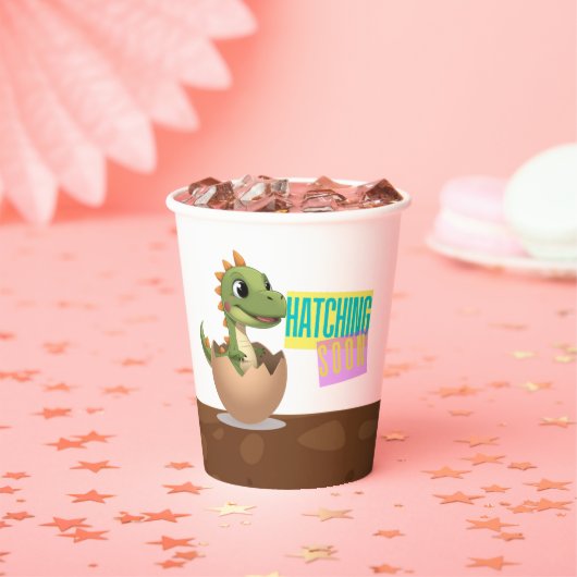 Gobelets En Papier Little Dinosaur Hatching Soon (Insitu)