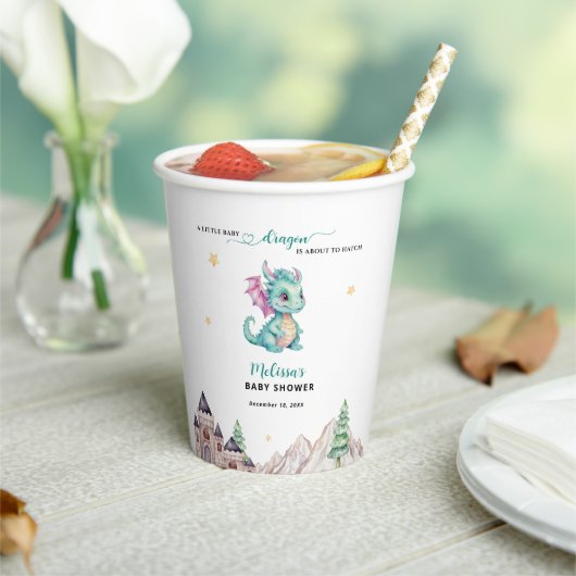 Gobelets En Papier Little Dragon est sur le point d'ouvrir le Baby sh (Insitu)