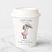 Gobelets En Papier Little Duckling Green Gender Neutral Baby Shower (Recto)