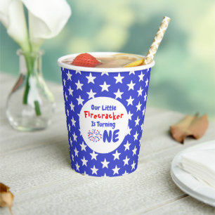 Gobelets En Papier Little Firecracker 1er anniversaire