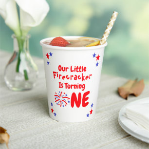 Gobelets En Papier Little Firecracker 1er anniversaire