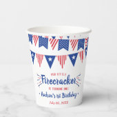 Gobelets En Papier Little Firecracker 4 juillet 1er anniversaire (Verso)