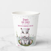 Gobelets En Papier Little Hippo River Adventure Girl Baby shower (Verso)