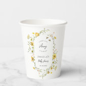 Gobelets En Papier Little Honey Bee Baby shower Fleur sauvage jaune (Verso)
