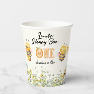 Gobelets En Papier Little Honey To Bee One Anniversaire Wildflower 1