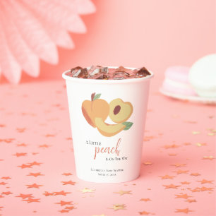 Gobelets En Papier Little Peach est sur le chemin Baby shower mignonn