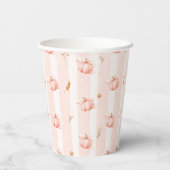Gobelets En Papier Little Pumpkin Bow Fall Floral Baby Shower (Verso)