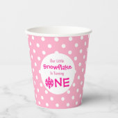 Gobelets En Papier Little Snowflake 1er anniversaire (Recto)