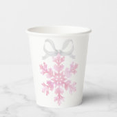 Gobelets En Papier Little Snowflake Pink Winter Baby Shower Cups (Verso)