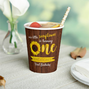 Gobelets En Papier Little Sunflower 1er anniversaire