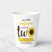 Gobelets En Papier Little Sunflower 2e anniversaire (Verso)