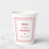 Gobelets En Papier Little Sweetheart Girl 1er fête d'anniversaire (Verso)
