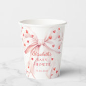 Gobelets En Papier Little Sweetheart Pink Bow Girl Baby Shower (Recto)